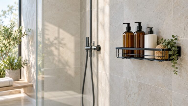 Bathroom shampoo rack