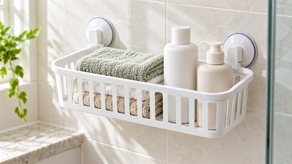 Bathroom suction basket