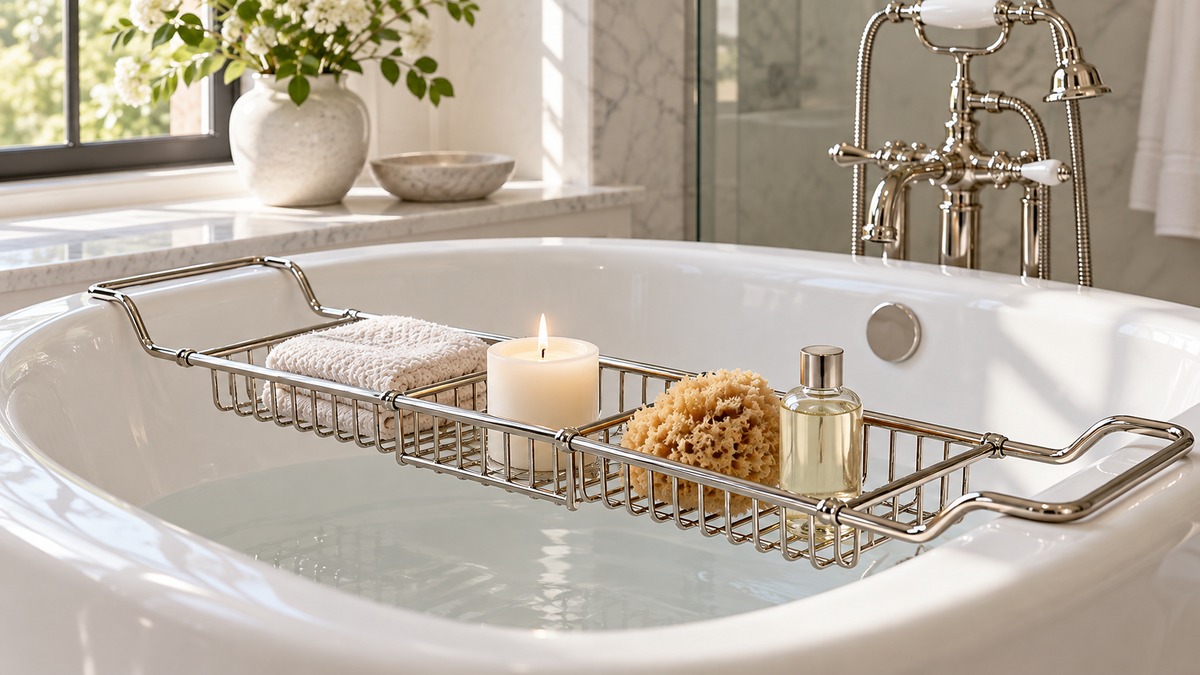 Best polished nickel bath caddy