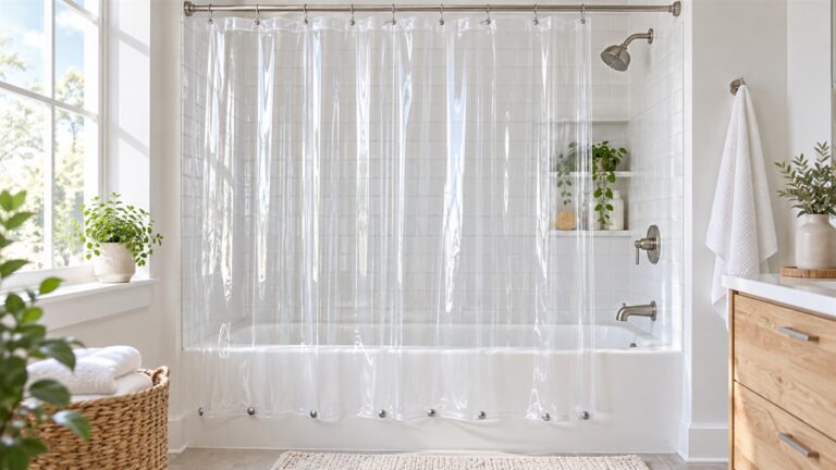 Bigfoot clear shower curtain 72x72 odorless plastic with magnets review
