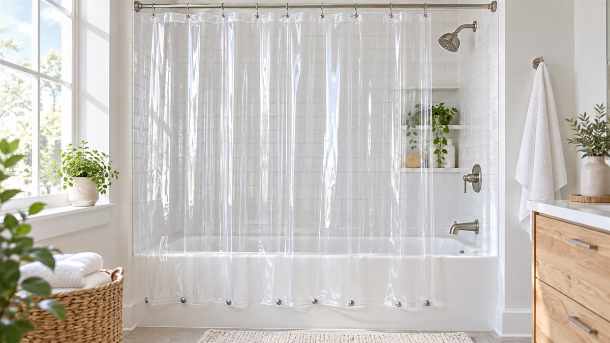 Bigfoot clear shower curtain 72x72 odorless plastic with magnets review