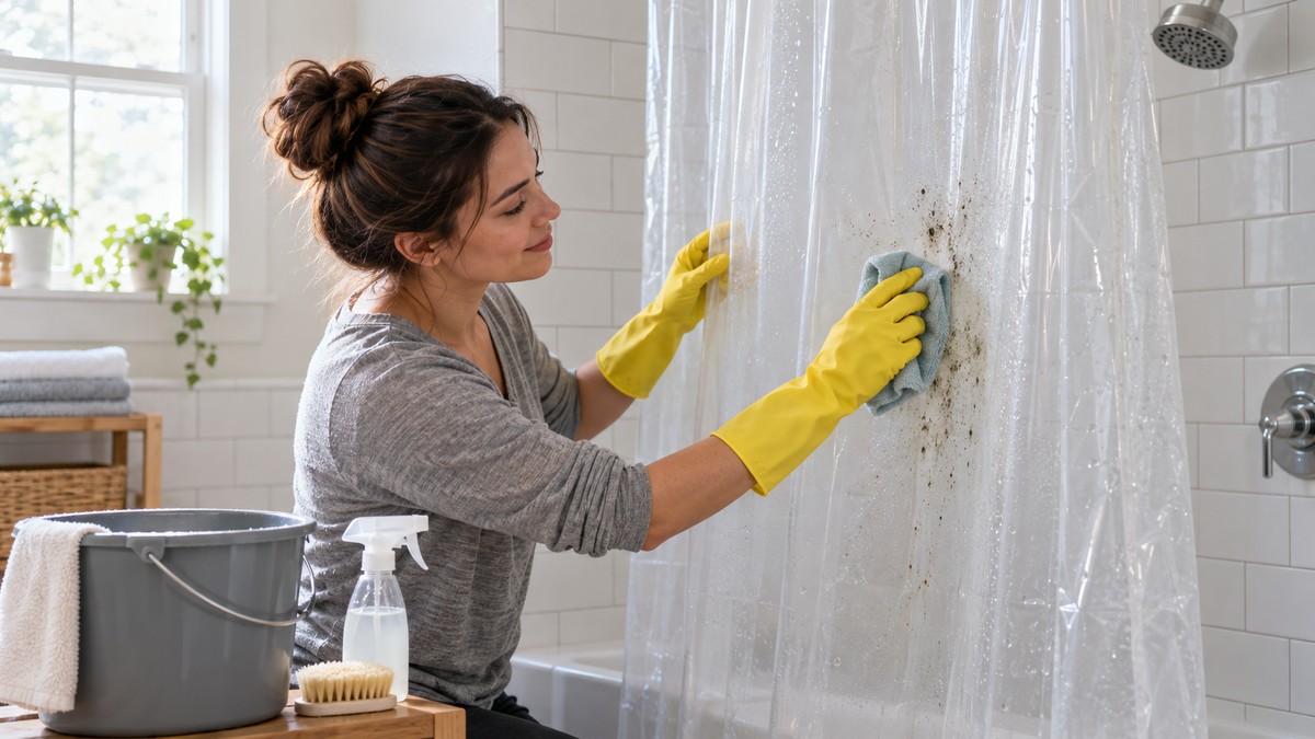 How to Clean a Shower Curtain Liner, Including Mold