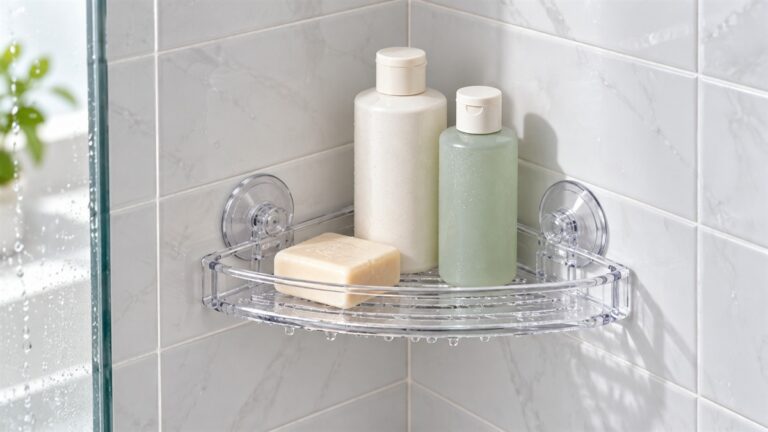 Corner shelf suction
