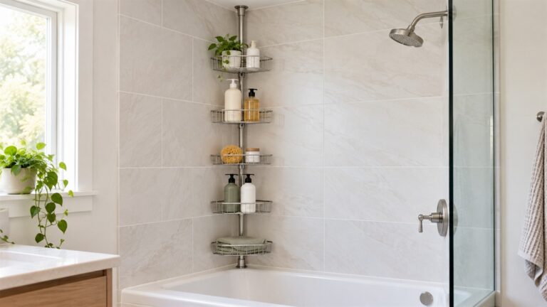 Shower pole rack
