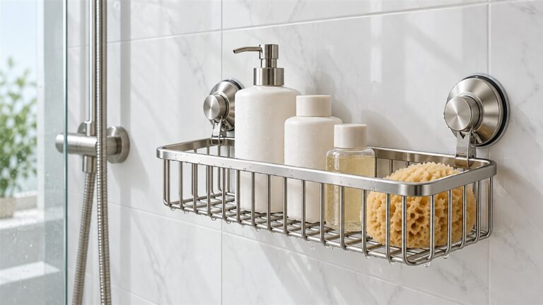 Suction mount shower caddy