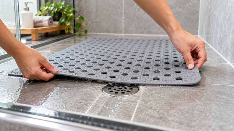 bath-mat-installation-planning-for-drainage-holes