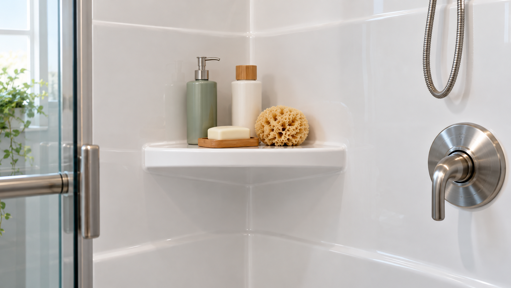 Plan a Corner Shower Shelf Installation for Fiberglass Surround