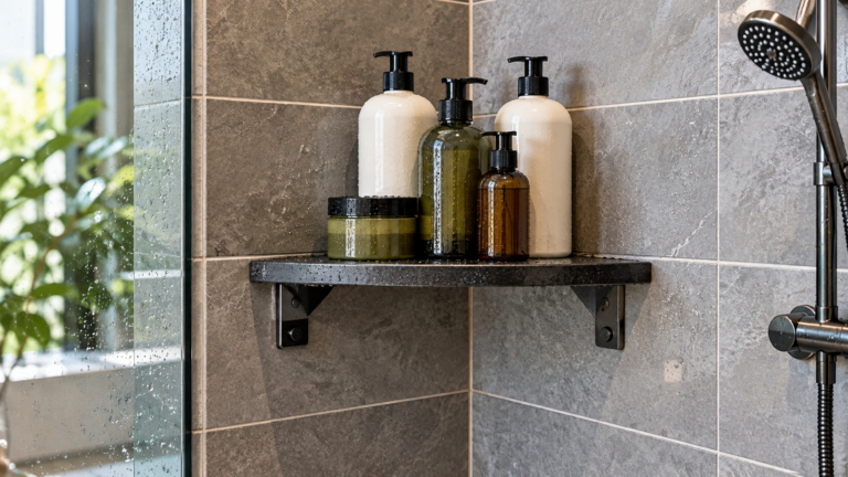 Plan a Corner Shower Shelf Installation for Heavy Bottles