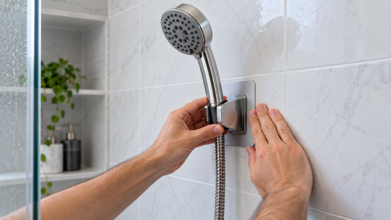 shower-head-holder-installation-planning-for-adhesive-mounting